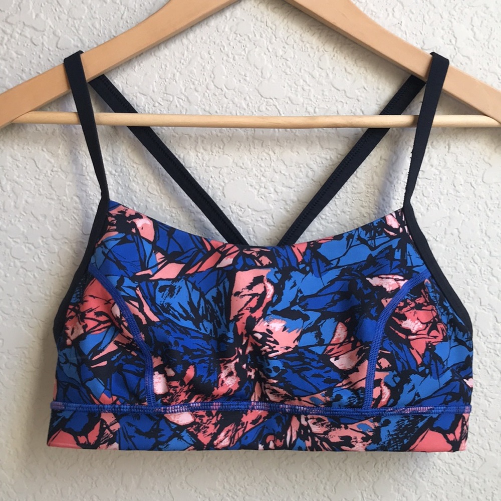 Lululemon Mini Paint Storm Harbor Blue Floral Sports Bra